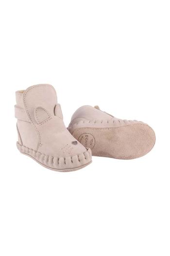 Kojenecké kožené boty Donsje Kapi Classic Booties Cat béžová barva, 1028003