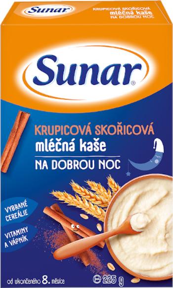 Sunar Krupicová skořicová mléčná kaše na dobrou noc 225 g