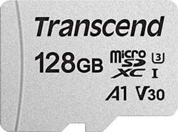 Paměťová karta microSDXC, 128 GB, Transcend Premium 300S, Class 10, UHS-I, UHS-Class 3, v30 Video Speed Class, A1 Application Performance Class