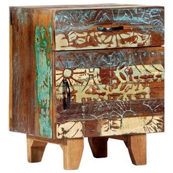 Ručně vyřezávaný noční stolek 40 × 30 × 50 cm recyklované dřevo (247911)