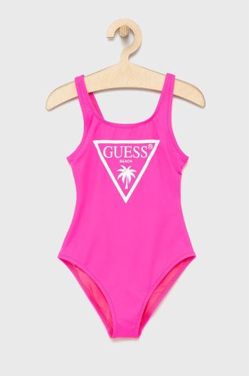Dětské plavky Guess růžová barva