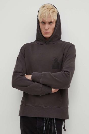 Bavlněná mikina KSUBI portal kash hoodie pánská, šedá barva, s kapucí, s potiskem, MPS24FL011