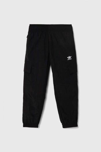 Dětské kalhoty adidas Originals CARGO PANTS černá barva, hladké, IW3505