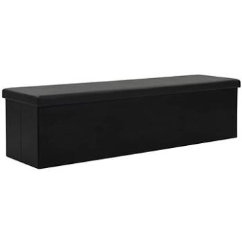 Skládací úložná lavice z umělé kůže 150 x 38 x 38 cm černá (247091)