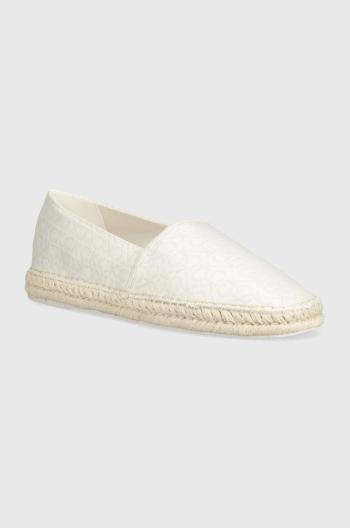 Espadrilky Calvin Klein JAQ MONO bílá barva, HM0HM01468