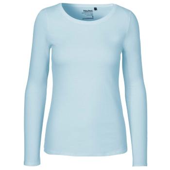 Neutral Dámské tričko s dlouhým rukávem z organické Fairtrade bavlny - Světle modrá | L