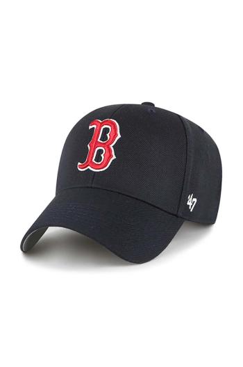 Čepice s příměsí vlny 47brand MLB Boston Red Sox tmavomodrá barva, s aplikací