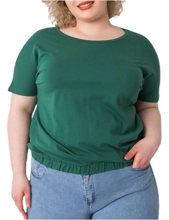 Tmavě zelené dámské basic tričko vel. XL