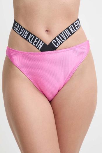 Plavkové kalhotky Calvin Klein růžová barva, mírně vyztužený košík, KW0KW02391