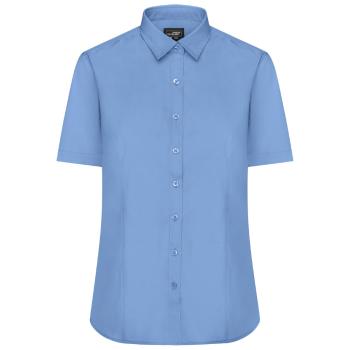 James & Nicholson Dámská košile s krátkým rukávem JN679 - Aqua | XXXL