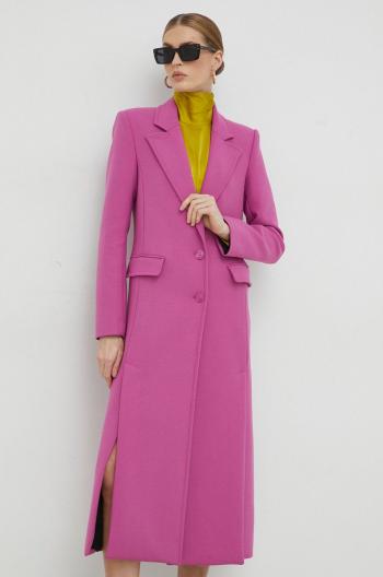 Kabát Patrizia Pepe dámský, fialová barva, přechodný