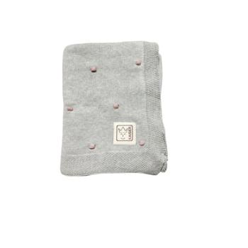 Kaiser Dětská deka KNOTS organic cotton light grey/knots rose