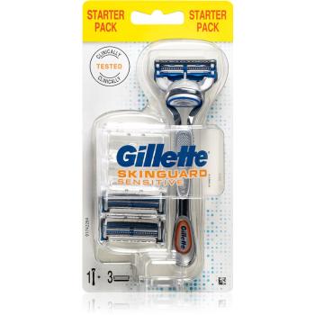 Gillette Skinguard Sensitive holicí strojek pro citlivou pleť + náhradní břity 3 ks 3 ks