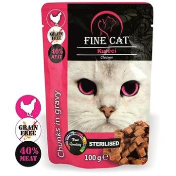 FINE CAT kapsička GRAIN-FREE STERILISED KUŘECÍ v omáčce 22 × 100g (8595657302918)