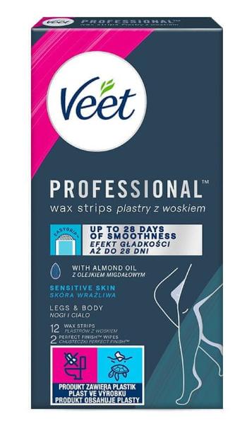 Veet Professional Studené voskové pásky pro citlivou pokožku 12 ks