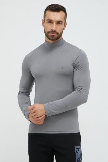 Tričko s dlouhým rukávem Emporio Armani Underwear šedá barva, s potiskem