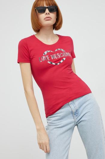 Tričko Love Moschino červená barva