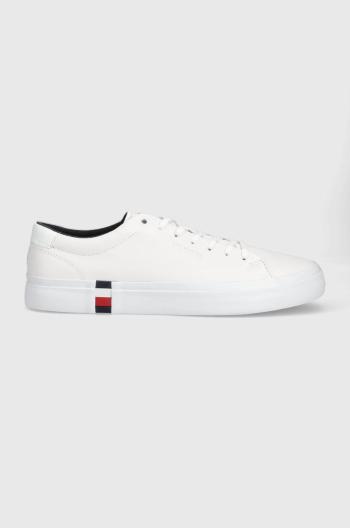 Kožené sneakers boty Tommy Hilfiger FM0FM04351 MODERN VULC CORPORATE LEATHER bílá barva