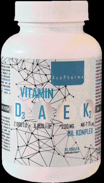 AcePharma Vitamin D3+A+E+K2 komplex 30 tobolek