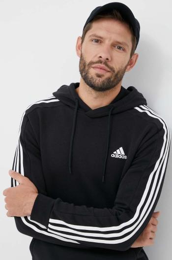 Mikina adidas pánská, černá barva, s kapucí, s aplikací, IB4028