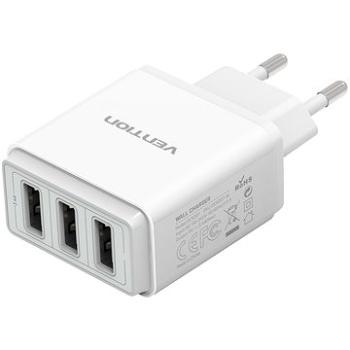 Vention Smart 3-Port USB Wall Charger 17W (3x 2.4A) White (DC5307-W)