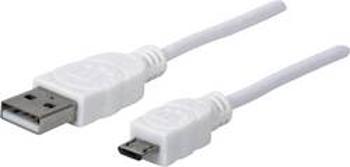 USB 2.0 kabel Manhattan 323987, 1.00 m, bílá