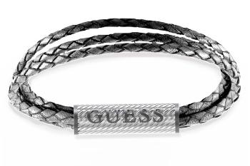 Guess Moderní náramek z pravé kůže Bond Street JUMB03033JWSTGR 23 cm - L