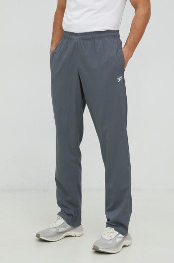 Tréninkové kalhoty Reebok Training Essentials pánské, šedá barva, hladké