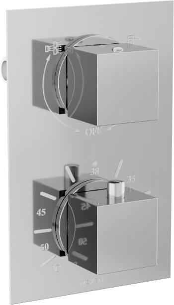 MEXEN Cube termostatiská baterie sprcha/vana 2-output chrom 77502-00