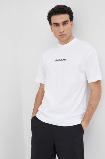 Bavlněné tričko Liu Jo pánský, bílá barva, s aplikací