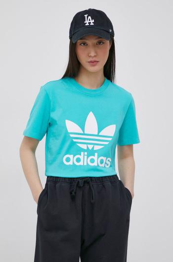 Tričko adidas Originals Adicolor HE6869 dámské, tyrkysová barva