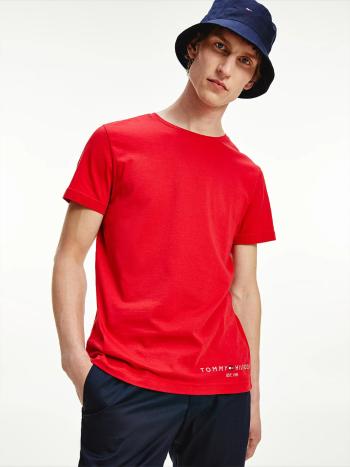 Tommy Hilfiger pánské červené triko Logo - L (XLG)