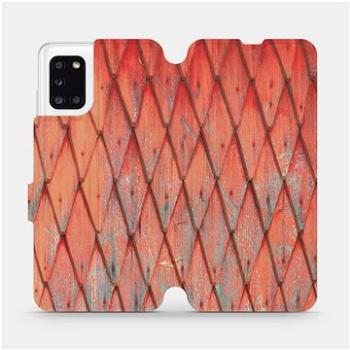 Flipové pouzdro na mobil Samsung Galaxy A31 - MK01S Oranžový vzor dřeva (5903516227815)