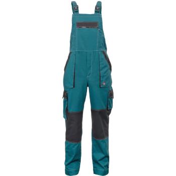 Cerva Pánské pracovní kalhoty s laclem MAX SUMMER - Petrolejová / černá | 64
