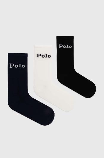 Ponožky Polo Ralph Lauren 3-pack dámské, černá barva, 455955243