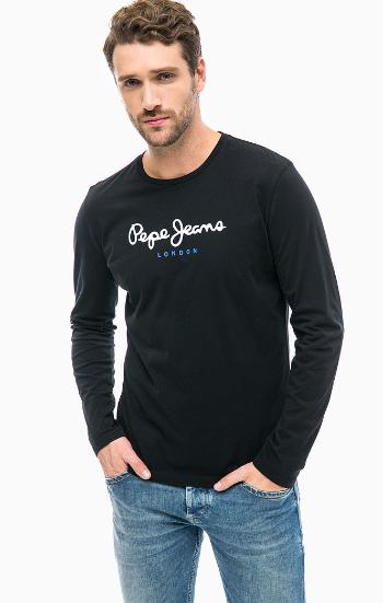 Pepe Jeans Pepe Jeans pánské černé tričko s dlouhým rukávem EGGO LONG
