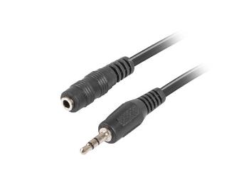 LANBERG Minijack 3.5mm M / F 3 PIN kabel 5m, černý