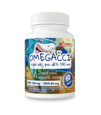 Nutricius Omegáčci rybí olej pro děti EPA 130 mg/DHA 80 mg 60 kapslí