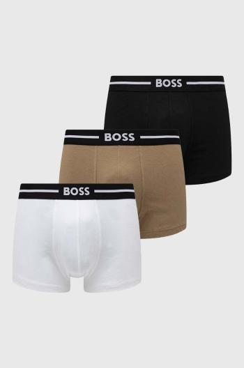 Boxerky BOSS 3-pack pánské, bílá barva