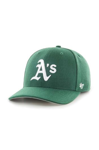 Kšiltovka 47 brand MLB Oakland Athletics zelená barva, s aplikací, B-CLZOE18WBP-DGB