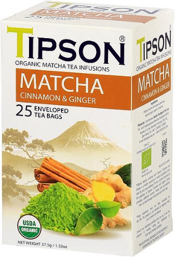 Tipson BIO Matcha Cinnamon & Ginger přebal 25 x 1.5 g
