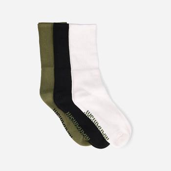 Ponožky Maharishi sportovní ponožky 3-pack 9744 WHITE / BLACK / OLIVE