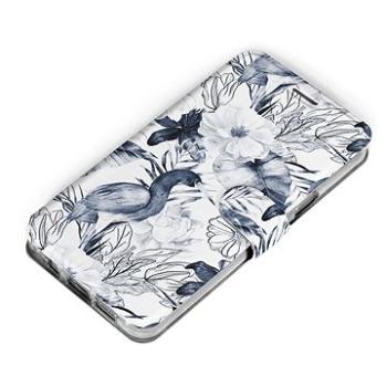 Mobiwear Flip pouzdro pro Apple iPhone 13 Mini - MX09S Modravé květy (5903516901128)