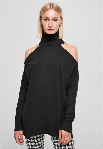 Urban Classics Ladies Cold Shoulder Turtelneck Sweater black - M