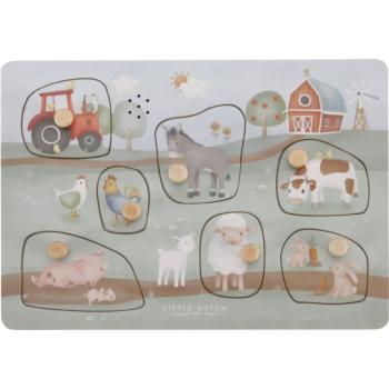 Little Dutch Little Farm Sound Puzzle puzzle ze dřeva 1 ks