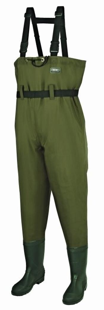 DAM Hydroforce Nylon Taslan Chest Wader Bootfoot Green 42-L Rybářské brodící kalhoty / Prsačky