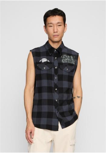 Brandit Ozzy Checkshirt Sleeveless black/grey - 5XL