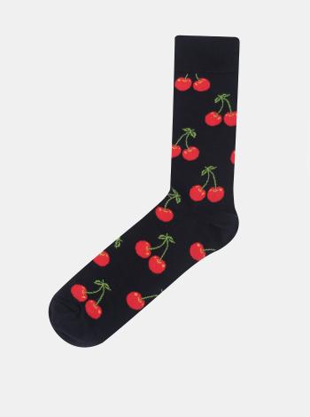 Tmavě modré unisex ponožky s motivem třešní Happy Socks Cherry