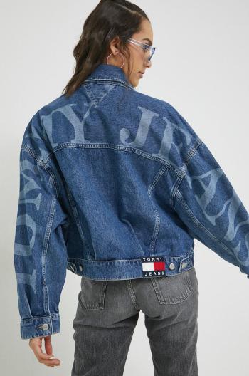 Bavlněná džínová bunda Tommy Jeans tmavomodrá barva, přechodná