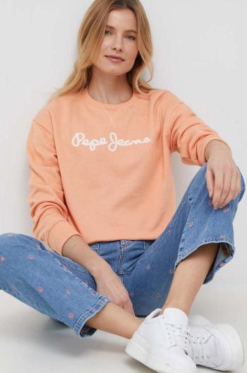 Mikina Pepe Jeans dámská, oranžová barva, vzorovaná